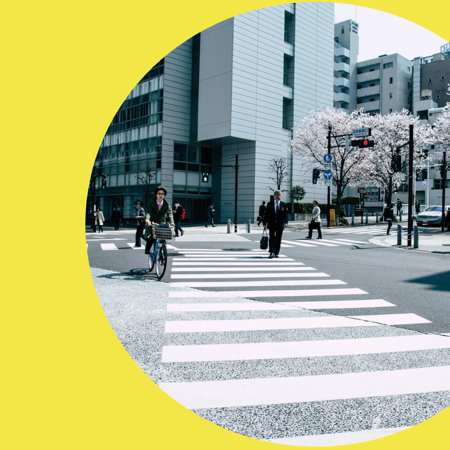 creatividad semicircular de color amarillo en la que destaca una imagen relacionada con el Premio Ciudad Accesible