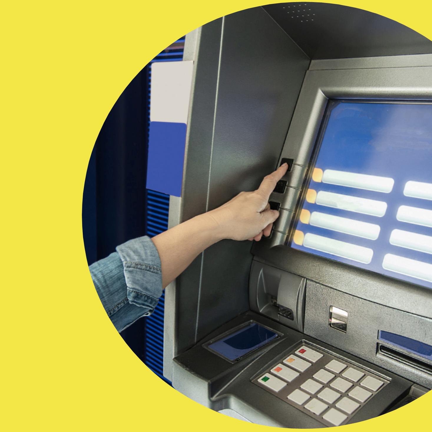 creatividad semicircular de color amarillo en la que destaca una imagen relacionada con el Premio Inclusión Financiera Rural